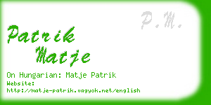 patrik matje business card